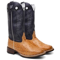 Bota Texana Masculina Couro Legítimo Country Bico ... - Via Horse Boots