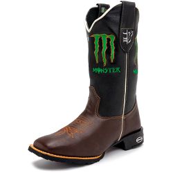 Bota Texana Masculina Monster Country em Couro Leg... - Via Horse Boots