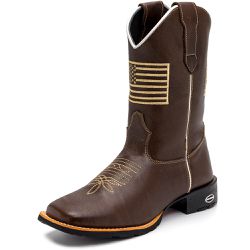 Bota Texana Masculina Bandeira U.S.A Country em Co... - Via Horse Boots