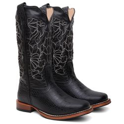 Bota Texana Feminina Laser country em Couro legiti... - Via Horse Boots