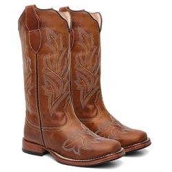 Bota Texana Feminina country em Couro legitimo Bic... - Via Horse Boots