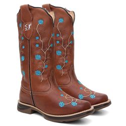 Bota Texana Feminina country em Couro legitimo Bic... - Via Horse Boots