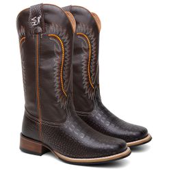 Bota Texana Masculina Bordado country em Couro leg... - Via Horse Boots
