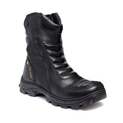 Coturno Motociclista Cano Alto 0400 em Couro Legít... - Via Livre Boots