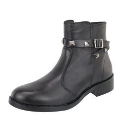 Bota Luisa em Couro Preto - 3100 - PRETO - VIANZA