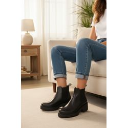 Bota Ada em Couro Preto - 2500 Preto - VIANZA