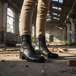 Bota Mavi em Couro Preto - 1520-PRETO - VIANZA