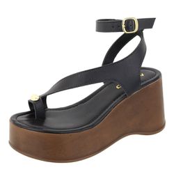 Sandalia Anabela Amanda Preto - 12030-preto - VIANZA