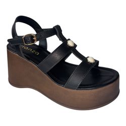 Sandalia Anabela Lua Preto - 12040-preto - VIANZA