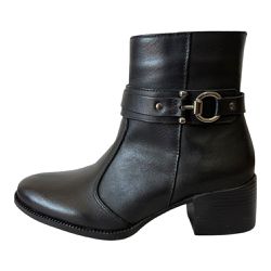 Bota Elisa em Couro Preto - 1510 PRETO - VIANZA