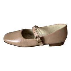 Sapatilha Boneca Aurora em Couro Marfim - 9500 Mar... - VIANZA