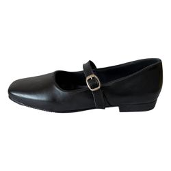 Sapatilha Boneca Zaia em Couro Preto - 9500 Preto - VIANZA