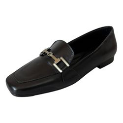 Mocassim Thalia em Couro Preto - 9002 Preto - VIANZA