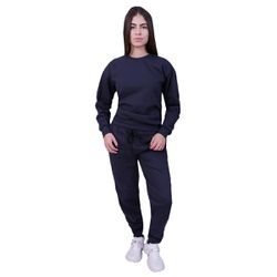 Conjunto Moletom Feminino Liso Fechado Azul Marinh... - Loja Via Tropical