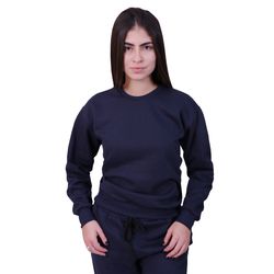 Blusa Moletom Plus Size Lisa Fechada Azul Marinho ... - Loja Via Tropical