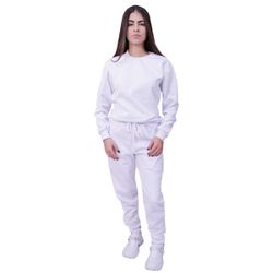 Conjunto Moletom Feminino Liso Fechado Branco - 80... - Loja Via Tropical