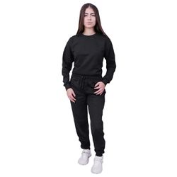 Conjunto Moletom Feminino Liso Fechado Preto - 800... - Loja Via Tropical