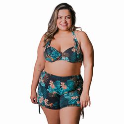 Conjunto Biquíni Plus Size com Short de Ajuste Lat... - Loja Via Tropical
