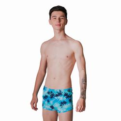Sunga Boxer Adulta Estampada com Regulagem Azul Ce... - Loja Via Tropical