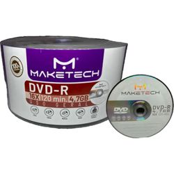 50 DVD-R MAKETECH 4.7GB/16X LOGOTIPO - 658 - Loja Via Tropical