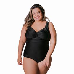 Maiô Reforçado Plus Size Frente Única Preto - 81 - Loja Via Tropical