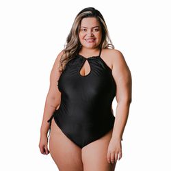 Maiô Plus Size Engana Mamãe Com Bojo Fixo Preto - ... - Loja Via Tropical