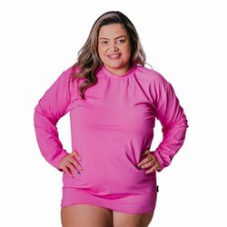 Camisa Térmica Plus Size Proteção Solar UV50 Rosa ... - Loja Via Tropical