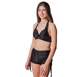 Conjunto Biquíni com Short de Ajuste Lateral Preto... - Loja Via Tropical