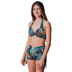 Conjunto Biquíni com Short de Ajuste Lateral Azul ... - Loja Via Tropical