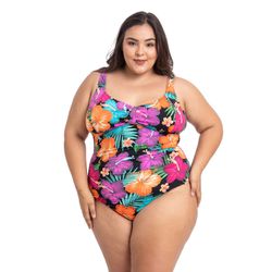 Maiô Reforçado Plus Size Frente Única Terracota - ... - Loja Via Tropical