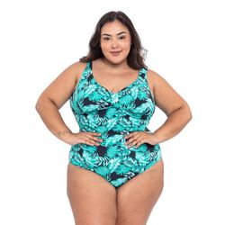 Maiô Reforçado Plus Size Frente Única Folhagem - 8... - Loja Via Tropical