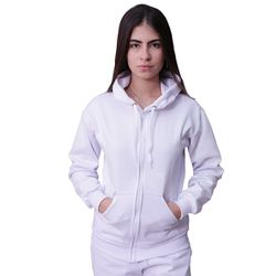 Blusa Moletom Com Zíper Infantil Branco - 6010B - Loja Via Tropical