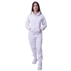 Conjunto Moletom Com Zíper Plus Size Branco - 6002... - Loja Via Tropical