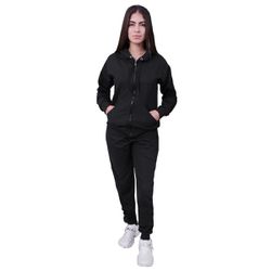 Conjunto Moletom Com Zíper Plus Size Preto - 6002P - Loja Via Tropical