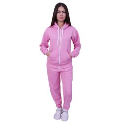 Conjunto Moletom Com Zíper Plus Size Rosa - 6002R - Loja Via Tropical