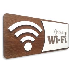 Placa De Sinalização | Wi-Fi - Grátis - AC0241-A - Victare Oficial - Direto do Fabricante