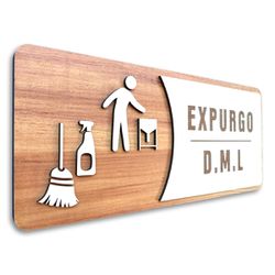 Placa De Sinalização | Expurgo - DML - MDF 30x13cm... - Victare Oficial - Direto do Fabricante