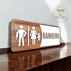 Placa De Sinalização | Banheiro - AC0658 - Victare Oficial - Direto do Fabricante