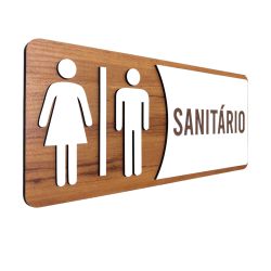 Placa De Sinalização | Sanitário - MDF 30x13cm - A... - Victare Oficial - Direto do Fabricante