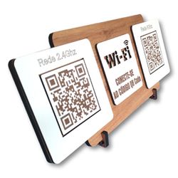 Placa De Sinalização | Uso de Wi-Fi - QR Code - D... - Victare Oficial - Direto do Fabricante