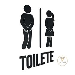 Placa de Sinalização |Toilette - - MDF 24x19cm - D... - Victare Oficial - Direto do Fabricante