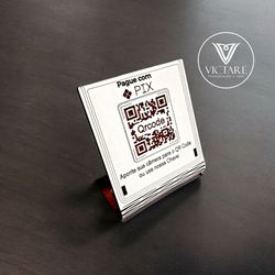 Placa de Qrcode PIX - Design Inovador - DV0621 - Victare Oficial - Direto do Fabricante
