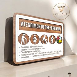 Placa De Sinalização | Placa de Atendimento Prefer... - Victare Oficial - Direto do Fabricante