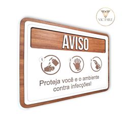 Placa De Sinalização | Aviso - Lave as mãos - FP06... - Victare Oficial - Direto do Fabricante
