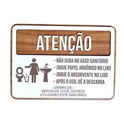 Placa De Sinalização | Atenção Banheiro Feminino -... - Victare Oficial - Direto do Fabricante