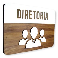 Placa De Sinalização | Diretoria - MDF 30x21cm - C... - Victare Oficial - Direto do Fabricante