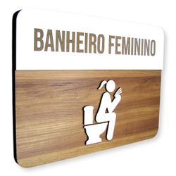Placa De Sinalização | Banheiro Feminino - MDF 30x... - Victare Oficial - Direto do Fabricante