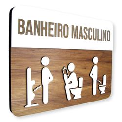 Placa De Sinalização | Banheiro Masculino - MDF 30... - Victare Oficial - Direto do Fabricante