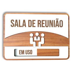 Placa De Sinalização | Reunião - MDF 30x21cm - CV0... - Victare Oficial - Direto do Fabricante