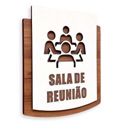 Placa De Sinalização | Reunião - MDF 15x13cm - PE0... - Victare Oficial - Direto do Fabricante